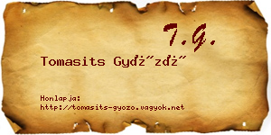 Tomasits Győző névjegykártya